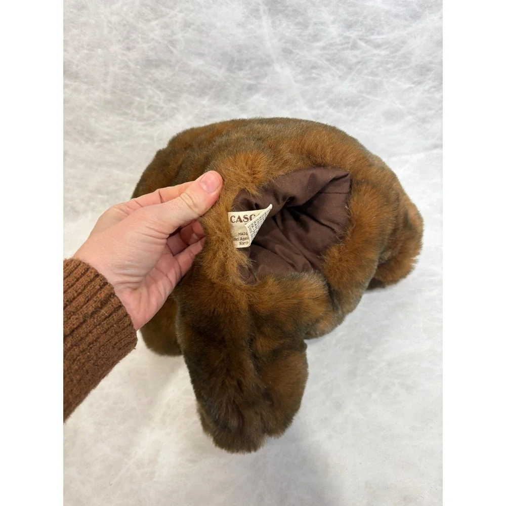 Vintage Cascade Toy Brown Grizzly Bear Hand Puppet Plush Faux Fur Stuffed Animal